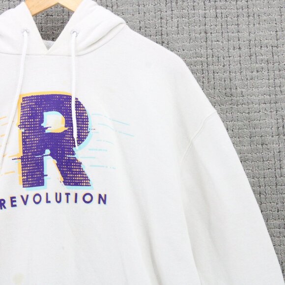 Champions Hoodie Sweatshirt Mens XL White Pullover Drawstring Revolution Graphic - Picture 2 of 11